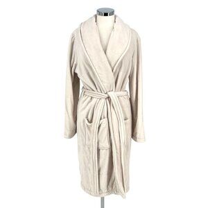 Daydream By Berkshire Home Womens Plush Robe Belted Cream Beige Size Large NWT